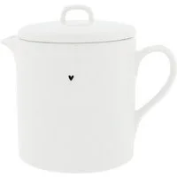 Bastion Collections Teeglas Teekanne - HEART - weiß