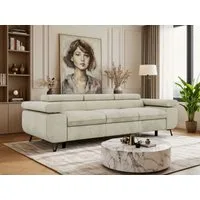 MKS MÖBEL Sofa PETER, Polstersofa mit verstellbaren Armlehnen, 3-Sitzer Sofa, Wellenfedern