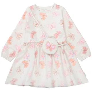 STACCATO - Md.-Sweatkleid + Tasche nature mel aop - Gr. - 122