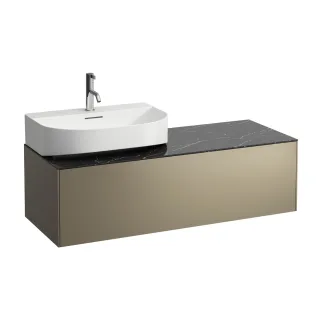 LAUFEN Waschtischunterschrank SONAR f.HWB H816341/2 1 Schubl 1175x455 Ausschn li Titan&Nero Marquina H4054520341421