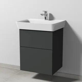 Sanipa 3way Waschtischunterbau zu Ideal Standard Connect Air Cube Waschtisch mit 2 Auszügen, Graphit SP6471B
