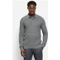 OLYMP Polokragenpullover Waffle Structure Pullover strukturiert, unifarben, regular fit, Strick
