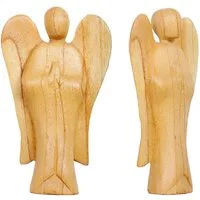 WORU Engelfigur Engel Figur aus Hibiskus Holz handgeschnitzt Bali Deko 20 oder 25 cm