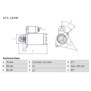 Bosch Starter Fiat Opel Saab