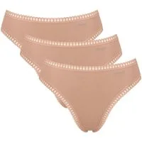 sloggi Slip GO Crush (3er Pack) mit Spitzendetails, Multipack, hoher Beinausschnitt