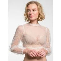 Spieth & Wensky Dirndlbluse Eduarda (1-tlg) Transparent, mit zartem Punktemuster