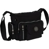 BAG STREET Umhängetasche Damentasche Umhängetasche Handtasche Schultertasche Taupe Schwarz, als Schultertasche, Umhängetasche tragbar