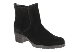 Gabor 72.800.47 Damen Stiefeletten Schwarz - Echtleder, Blockabsatz