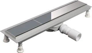 Neuesbad Umkehrbar Duschrinne Rost für Fliesen / FULL, Länge 80CM Siphon NB1DEKNS008D1