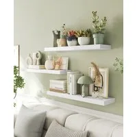 VASAGLE Wandregal Schweberegal, Regalbrett, 40/60/80 cm, 3-tlg., Wandboard für Bilderrahmen, Deko, für Wohnzimmer, Arbeitszimmer, Küche