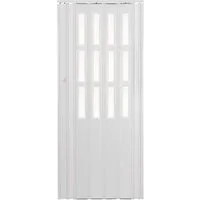 Standom Falttür Schiebetür Tür weiß mit Fenster Schloss H. 203 cm Türbreite bis 115 cm (1 Packung, 1-St., 1 Set), teils vormontiert