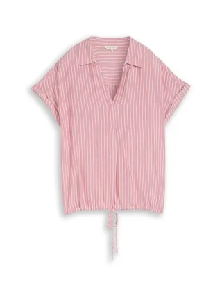 Tom Tailor - Loose Fit Bluse mit Streifenmuster cozy pink white stripe - Gr. - 44