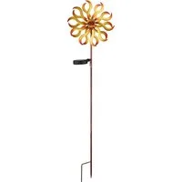 GLOBO LIGHTING LED Solarleuchte SOLARLEUCHTE METALL GOLDFARBEN PATINIERT, 1XLED, LED fest integriert, Warmweiß, Solar Garten Terrasse Außenbeleuchtung Dekoleuchten