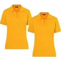 James & Nicholson Poloshirt Doppelpack Feines Damen Piqué-Poloshirt mit gestrickten Bündchen JN071 (Doppelpack, 2er-Pack) Sportlicher Schnitt mit Seitenschlitzen