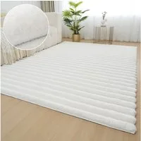 OTTO home Teppich Melanie, Kunstfellteppich, besonders weich, Hoch-Tief-Effekt, rechteckig, Höhe: 28 mm, Kaninchenfell Optik, Wohnzimmer, Schlafzimmer, auch als Läufer