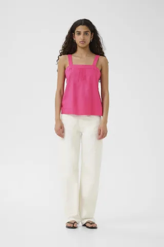 Kurzarm-Bluse DallyIW Gerade Passform pink
