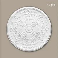 Profhome Decken-Rosette 156024 Rosette aus Polyurethan Deckenrosette Zierelement Ø 49,6 cm (Rosette, 1 St., Deckenrosette, Medallion, Stuckrosette, Deckenelement, Zierelement), weiß, vorgrundiert, Stil: Neo-Empire