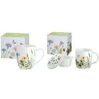 GILDE Tasse Porzellantasse "Wild Flowers", ca. 12,5 x 10 cm, Porzellan