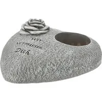 Annastore Gartenfigur Grabschmuck Herz als Grablichthalter Friedhofsdeko Grabverzierung, 20 x 18 cm