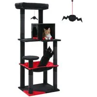 PAWZ Road Kratzbaum Kratzbaum 143cm Groß Katzenspielturm stabiles schönes Katzenhaus, Größe Höhle Hängematte