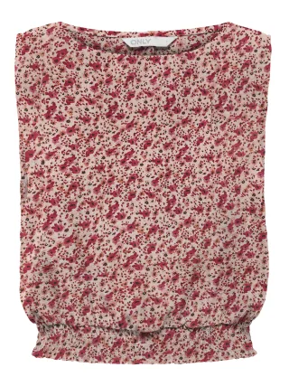 ONLY - ONLNOVA LIFE S/L ELLIE TOP AOP PTM fuchsia purple - Gr. - L