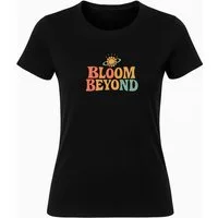 Banco T-Shirt Damen Rundhals T-Shirt „BLOOM BEYOND“ – 100% Baumwolle, Medium Fit Inspirierender Print „BLOOM BEYOND“ auf weichem Baumwollstoff