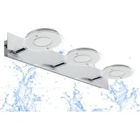 TRANGO LED Deckenleuchte, 2114 Modern 3-flammig IP44 Spiegelleuchte *COOL* inkl. 3x 4,5 Watt 3000K warmweiß LED Modul Badleuchte 420mm lang mit schwenkbar und drehbar Spots, Badezimmer Wandleuchte, Deckenlampe, Badlampe