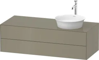 Duravit White Tulip Konsolenwaschtischunterbau wandhängend Stein Grau Hochglanz 1300x550x408 mm - WT WT4987RH2H20010