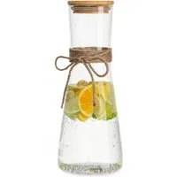 Klarstein Wasserkaraffe Glaskaraffe mit Bambusdeckel, (Packung)