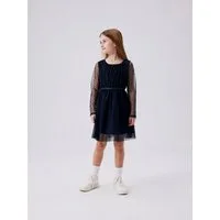 Name It Minikleid NKFVABOS LS DRESS NOOS elastische Taille, Glitzer - Effekt