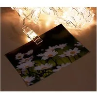 ETT Marketing GmbH LED-Lichterkette LED Lichterkette mit 50 Wäscheklammer Clips warmweiss batteriebetrieb, 50-flammig