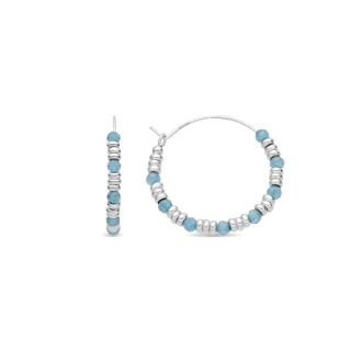 Luxenter Ohrringe aus 925er Sterlingsilber mit Aquamarin-Zirkonia, rhodiniert – Deli