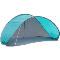 Spetebo Strandmuschel Pop Up Strandmuschel türkis mit Tragetasche - 210 x 110 cm, Personen: 2 (Stück, 1 tlg., Strandzelt), Strand Zelt selbstaufstellend mit UV 50+ Schutz