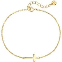 Glanzstücke München Silberarmband Kreuz gelbgold