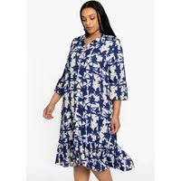 YOEK Midikleid Damen Kleid Große Größen mit floralem Druck