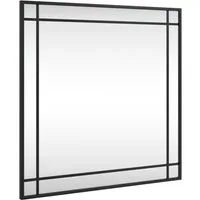 vidaXL Spiegel Wandspiegel Schwarz 60x60 cm Quadratisch Eisen (1-St)