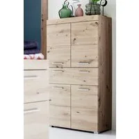 welltime Midischrank Avena Standschrank mit 4 Türen, 1 Schublade - (B/T/H) 73/31/130 cm