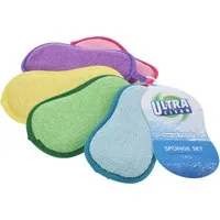 Koopman Spültuch 5 Tlg. Mikrofaser Schwamm Set Ultra Clean Bunt Putzset, (Set, 5-tlg., Packung), 5 tlg, Putzschwamm, Microfaser Schwamm, Geschirrschwamm, Schwamm