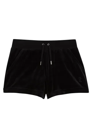 Juicy Couture Shorts "EVE CLASSIC VELOUR SHORT WITH BACK POCKET Damen" Trainingshose Damen, Sweatshorts, Velour, kurze Hose mit Glitzer, Sale