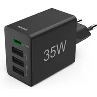Hama USB-Ladegerät (Schnellladegerät, Netzteil, 1x USB-C, 3x USB-A, 35 W) Schnelllade-Gerät (1-tlg)