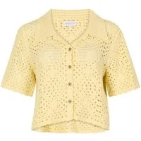 Apricot Cardigan Blumiger Cardigan mit Häkelverzierungen