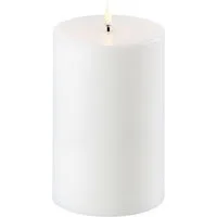 UYUNI Lighting LED-Kerze Echtwachs-Stumpenkerze Breit Nordic White Smooth 15,2 cm
