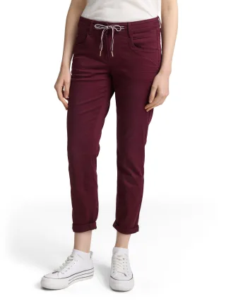 Tom Tailor - Tapered Relaxed Hose bordeaux red - Gr. - 28
