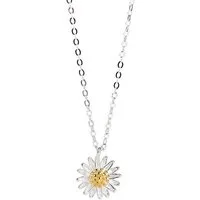 Runde Perlé Kette mit Anhänger Kette mit großer Gänseblümchen Anhänger, 925er Silber, 18K Gold, Blume Anhänger (inkl. Geschenkverpackung)