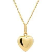 HOPLO Herzanhänger Gold Anhänger Herz mit Goldkette massiv 333 - 8 Karat Gold 36 cm, Made in Germany
