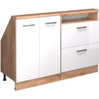 Vicco Kommode Rion, Weiß Hochglanz/Goldkraft Eiche/Goldkraft Eiche, 2er Set (2 St)
