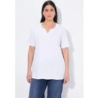 Ulla Popken T-Shirt T-Shirt A-Linie Tunika-Ausschnitt Halbarm