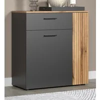 Furn.Design Kommode Avila (Sideboard in grau mit Evoke Eiche, 80 x 86 cm), mit Staboptik