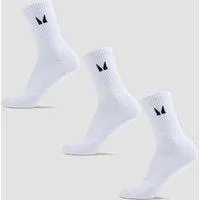 MP Unisex Crew Socks (3 Pack) - White - UK 6-8