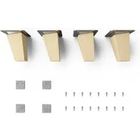 sossai® Möbelfuß Holzfüße Eckig schräge Ausführung Naturbelassen, (4-St), 8cm - 45cm